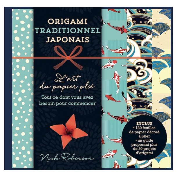 Kit livre et papier pour créer des origamis traditionnel japonais