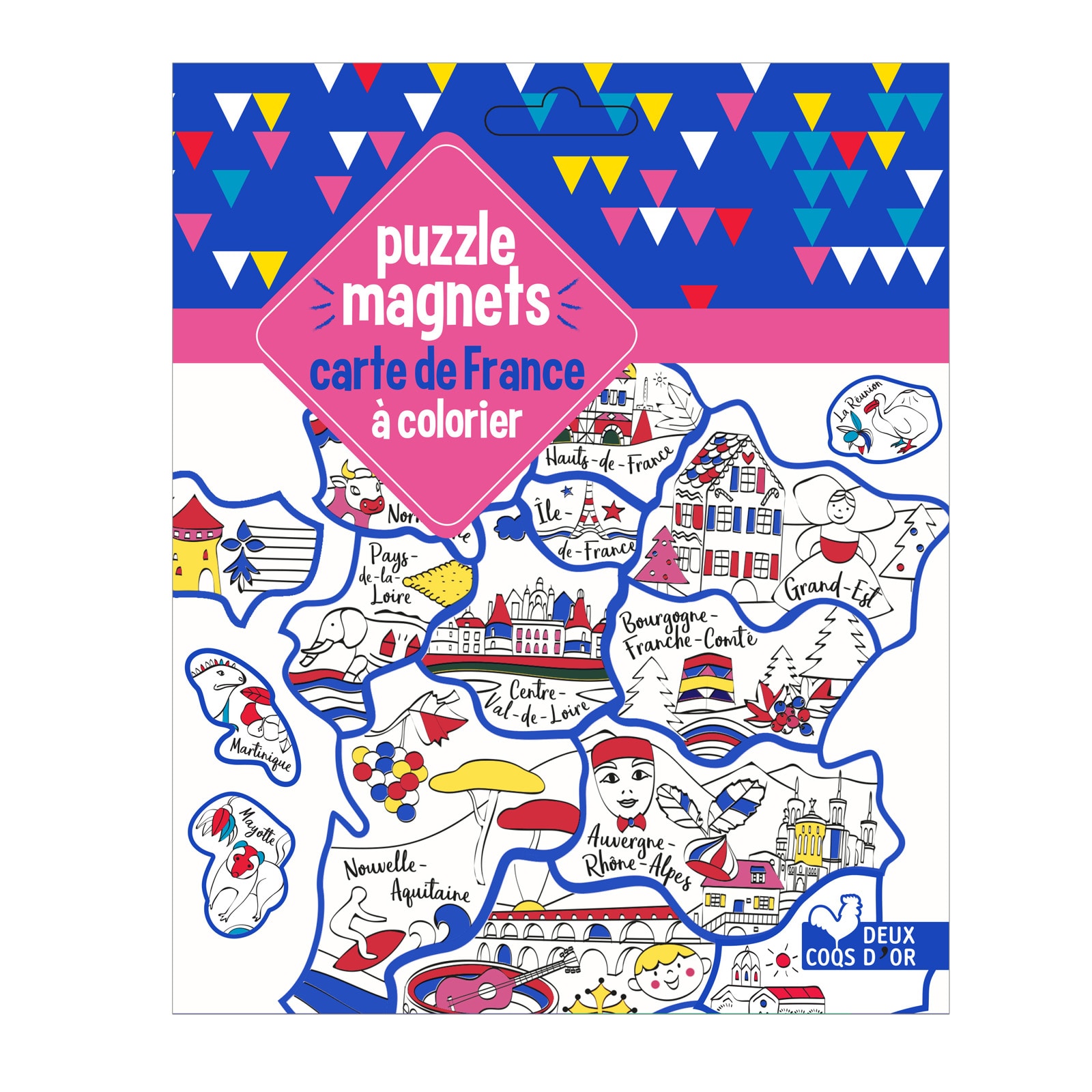 Puzzle magnets carte France à colorier