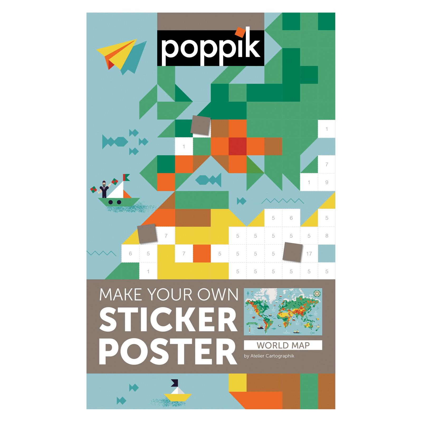 Stickers carte du monde Poppik