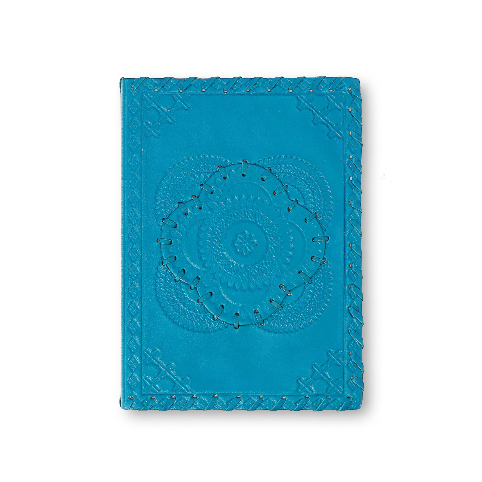 Carnet de voyage en cuir artisanal Bleu