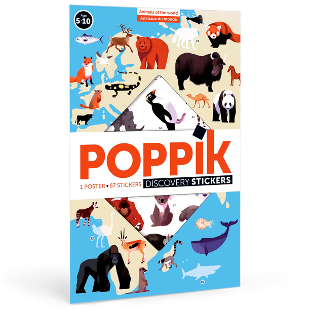 Poster stickers animaux du monde Poppik