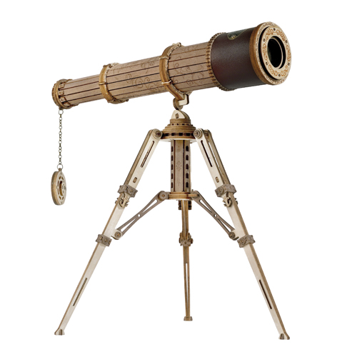 Maquette en bois de lunette astronomique