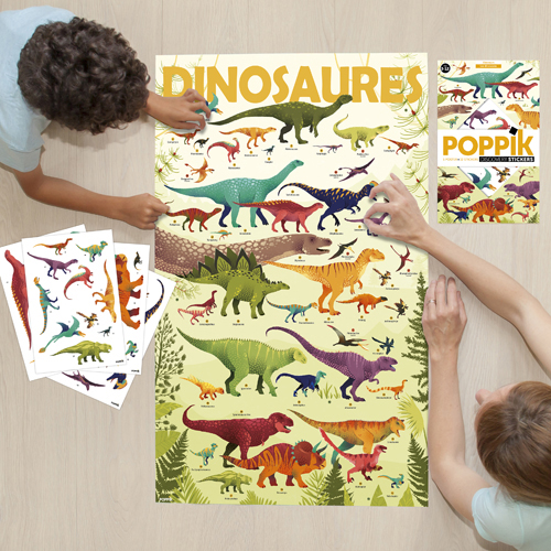 Poster stickers dinosaures Poppik
