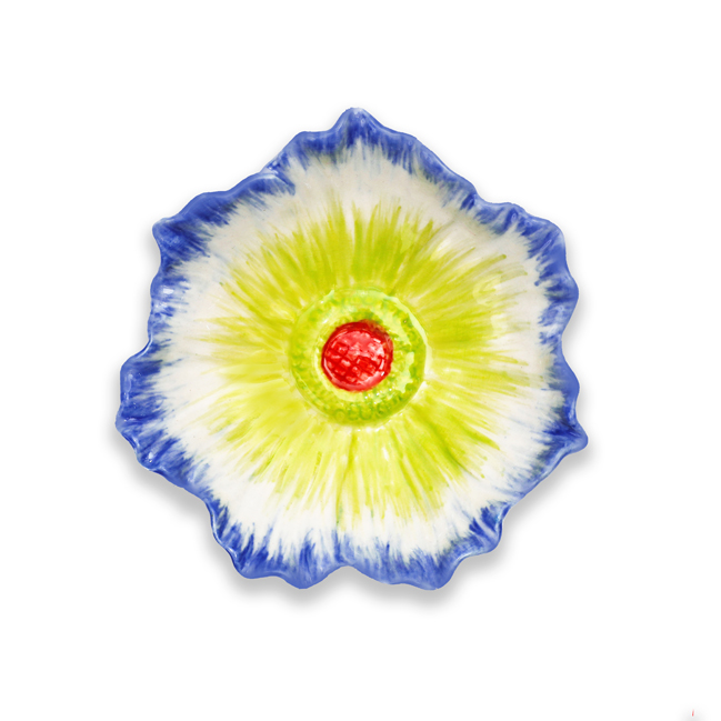 Coupelle fleur grès bleu