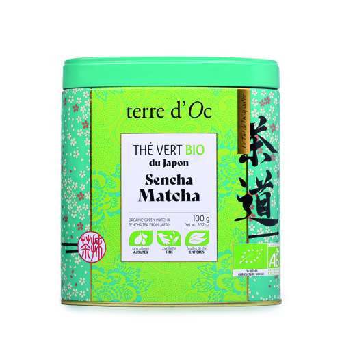 Thé vert bio Sencha et poudre Matcha