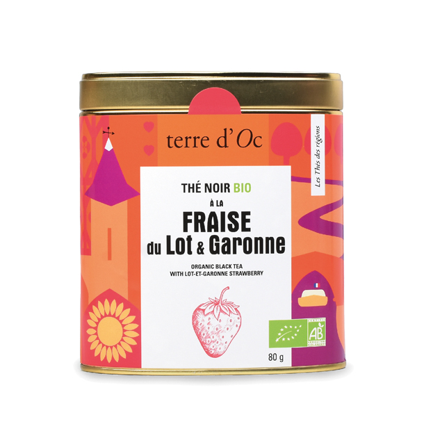 Thé noir bio fraise du Lot & Garonne