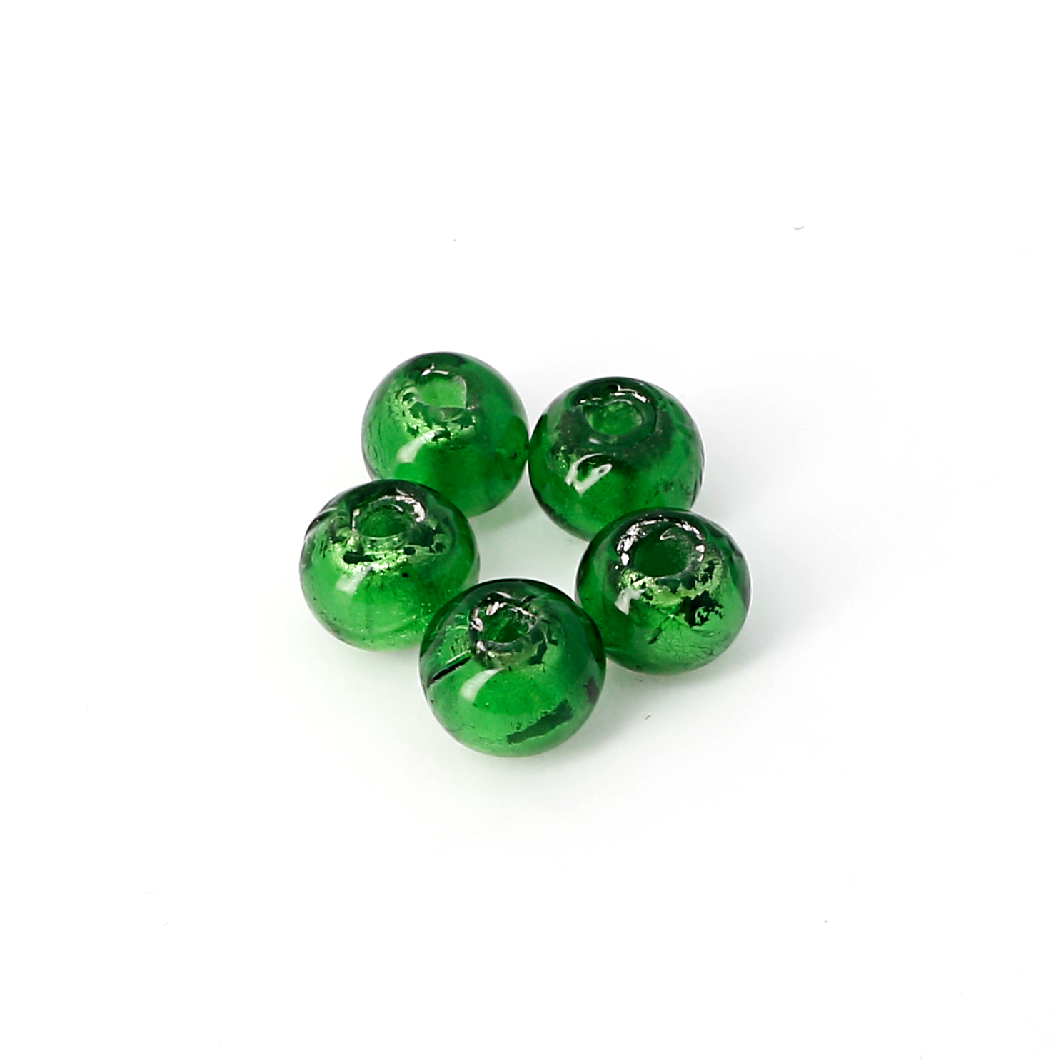 Charms perles verre vert
