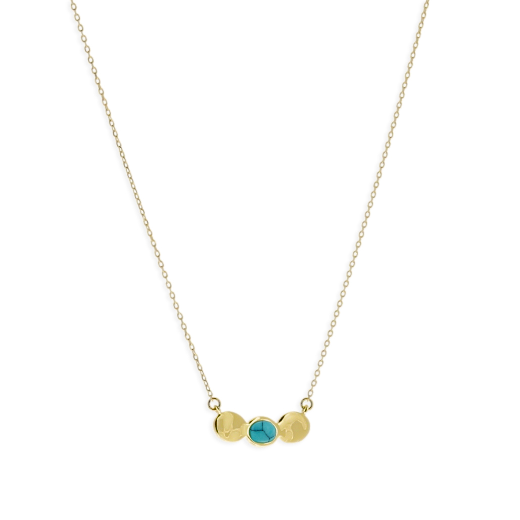 Collier triptyque turquoise