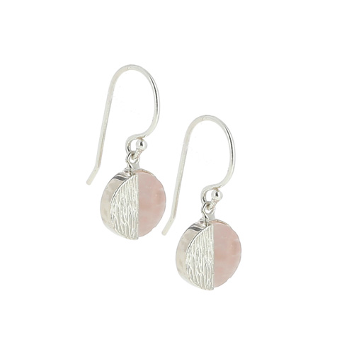 Boucles d'oreilles argent quartz rose