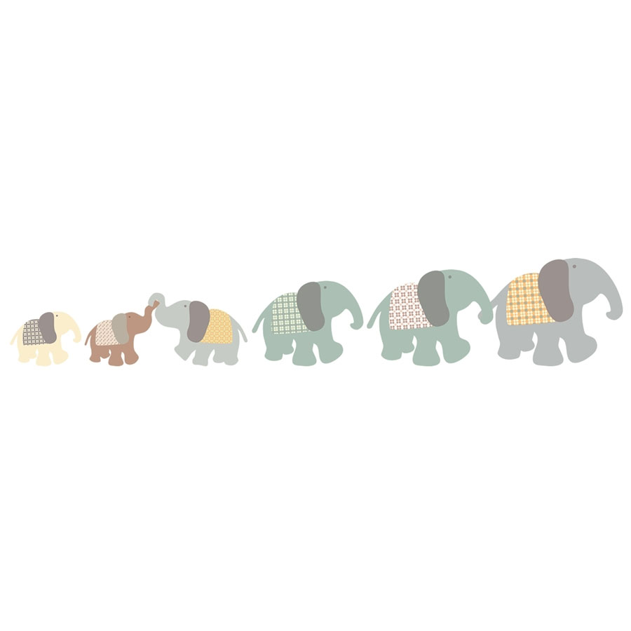 Stickers enfant famille elephant