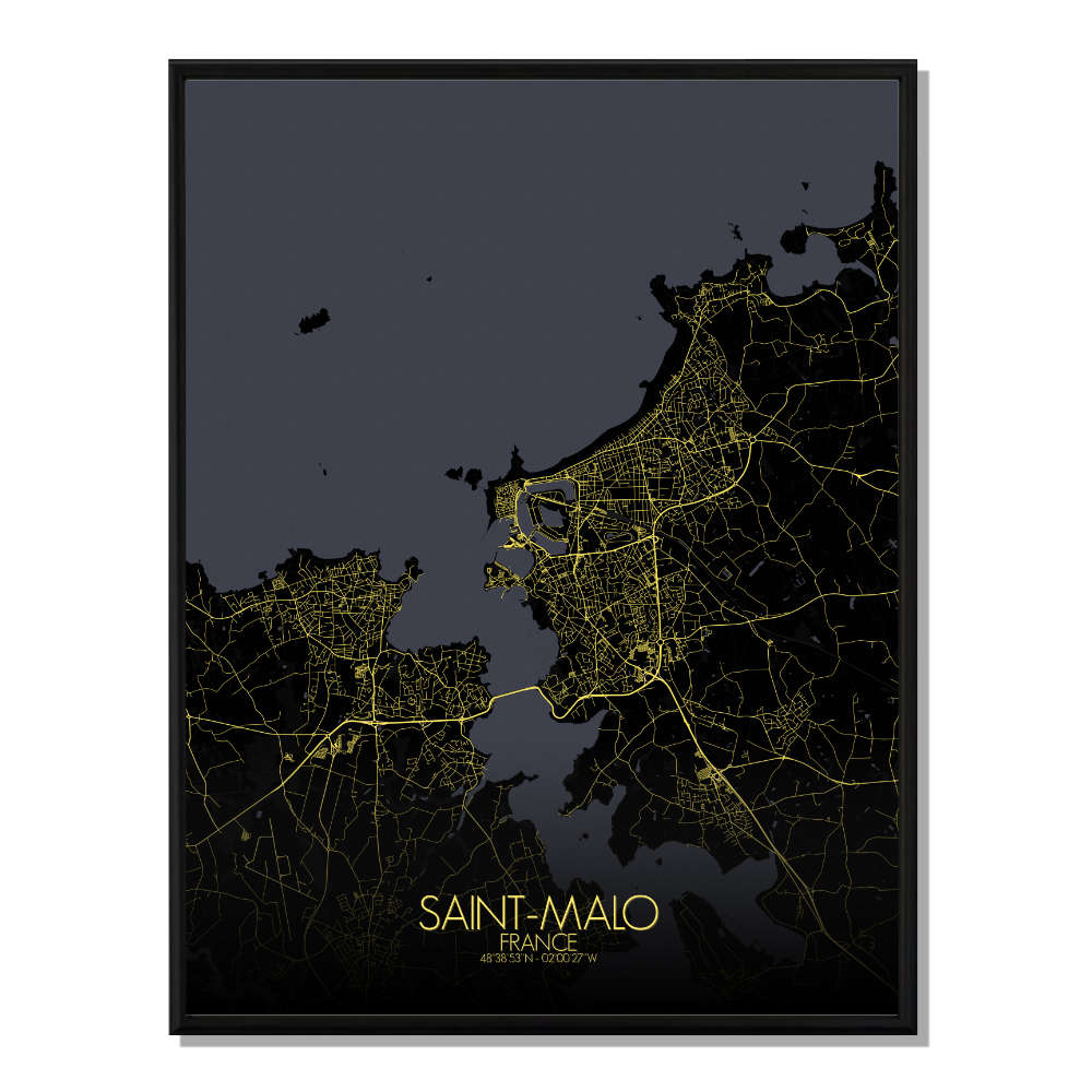 Stmalo carte ville city map nuit