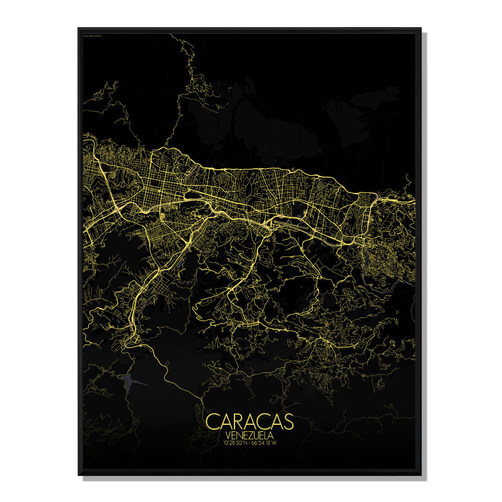 Caracas carte ville city map nuit