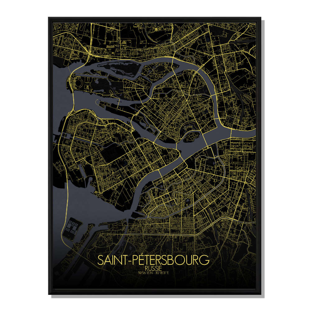 Stpetersbourg carte ville city map nuit