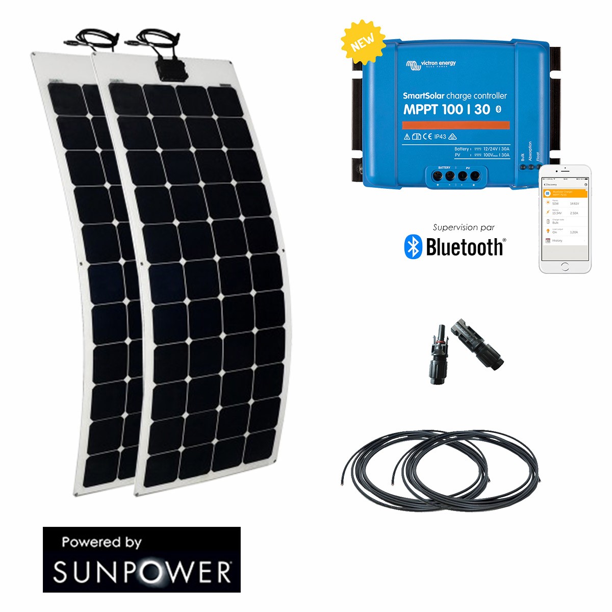 Kit solaire 300w flexible camping-car /