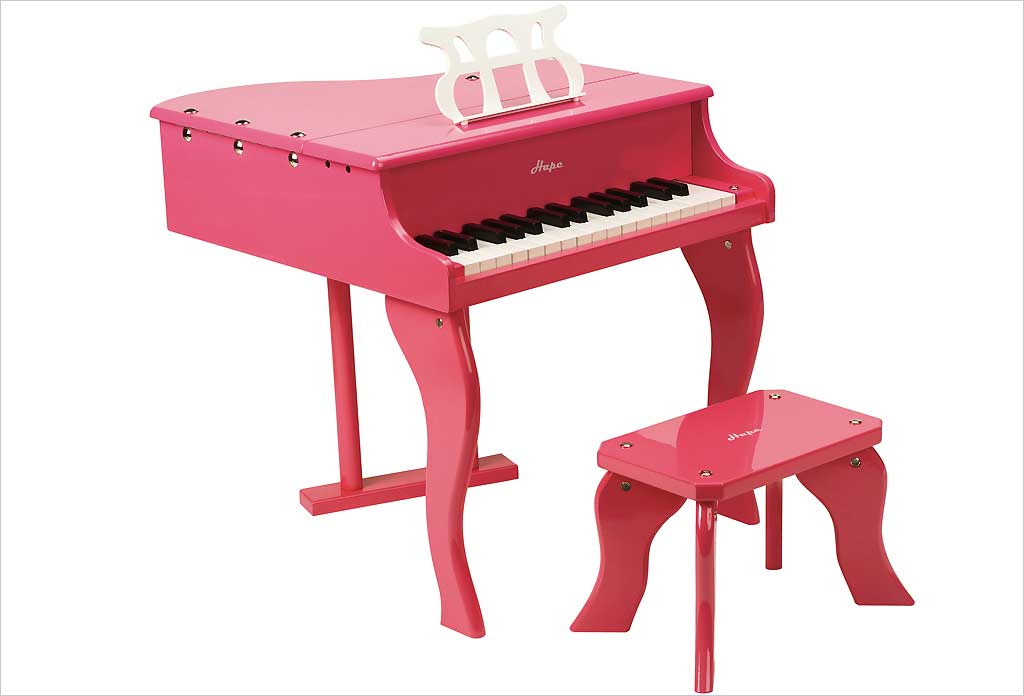 Jouet piano à queue rose hape
