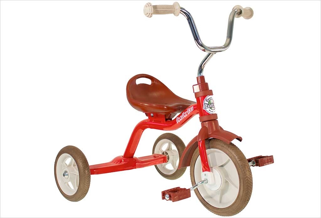Tricycle classique en métal rouge