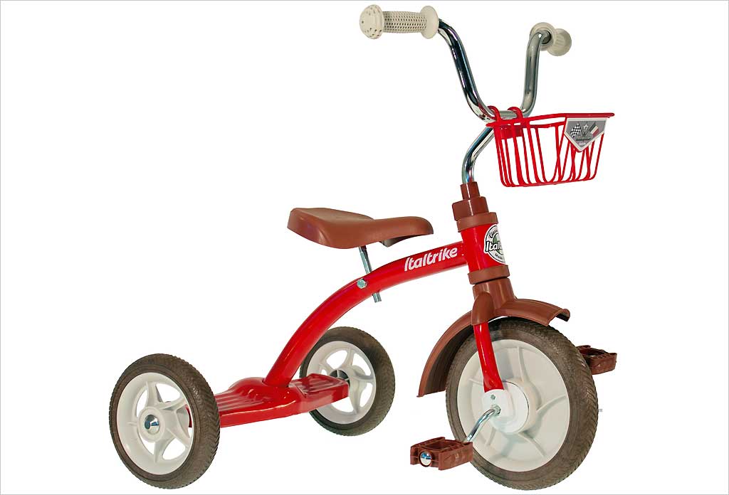Tricycle rétro en métal rouge