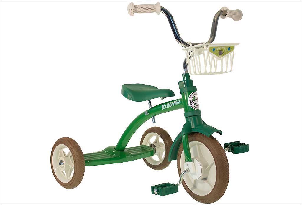 Tricycle rétro en métal vert