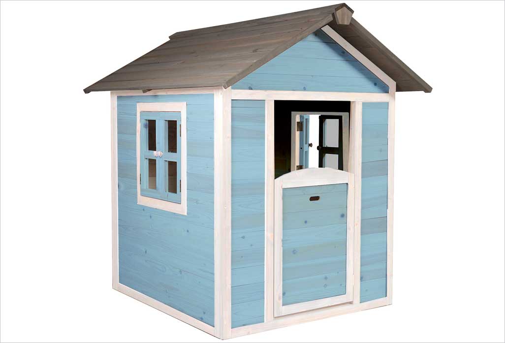Maisonnette en bois bleue sunny lodge