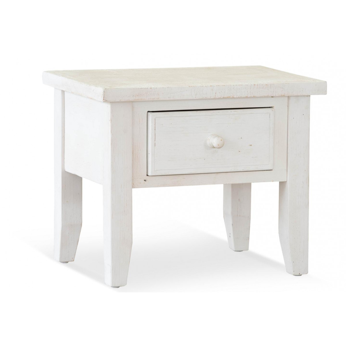 Table de chevet 1 tiroir bois blanc 60x4
