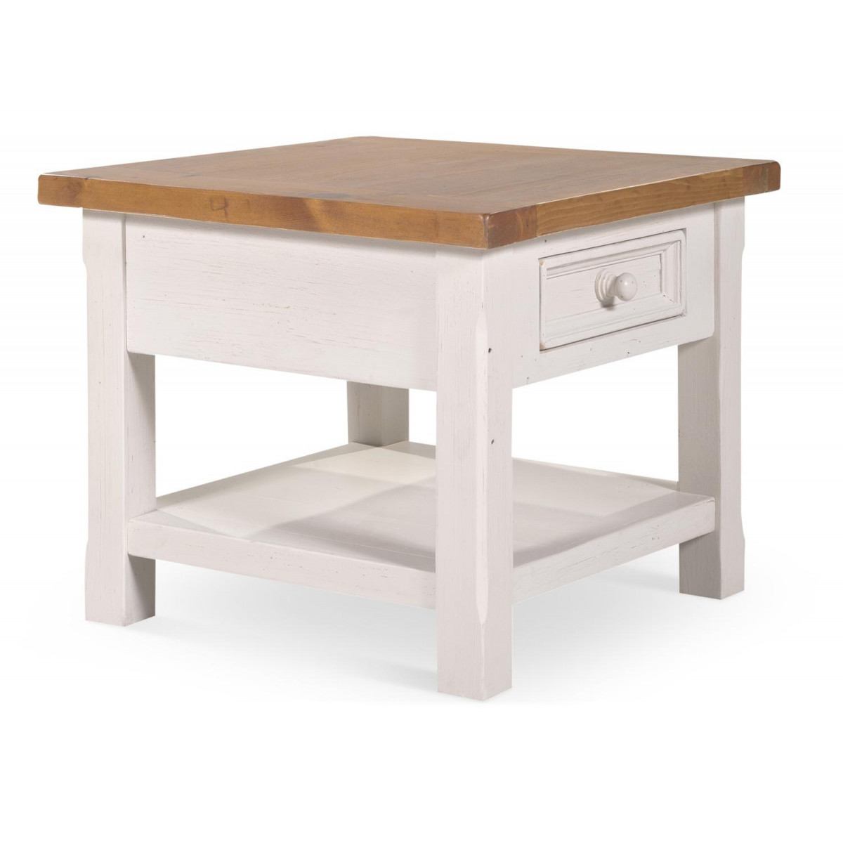 Table de chevet 1 tiroir bois blanc 60x6