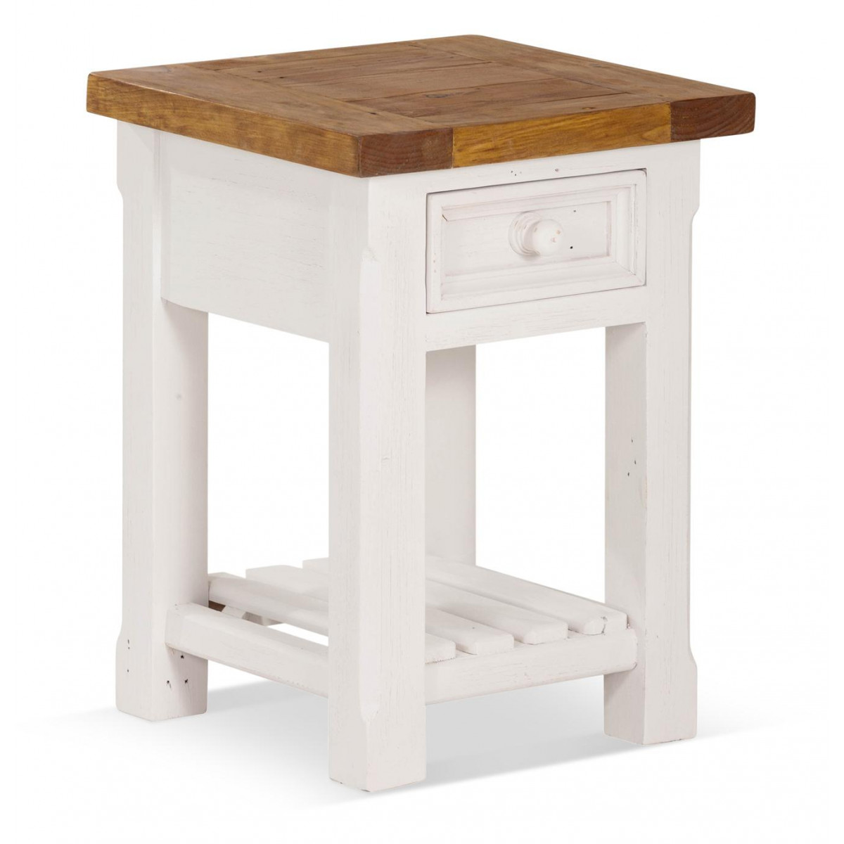 Table de chevet 1 tiroir bois blanc 40x4