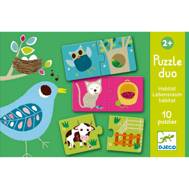Puzzle duo +2y 12pcs habitat djeco