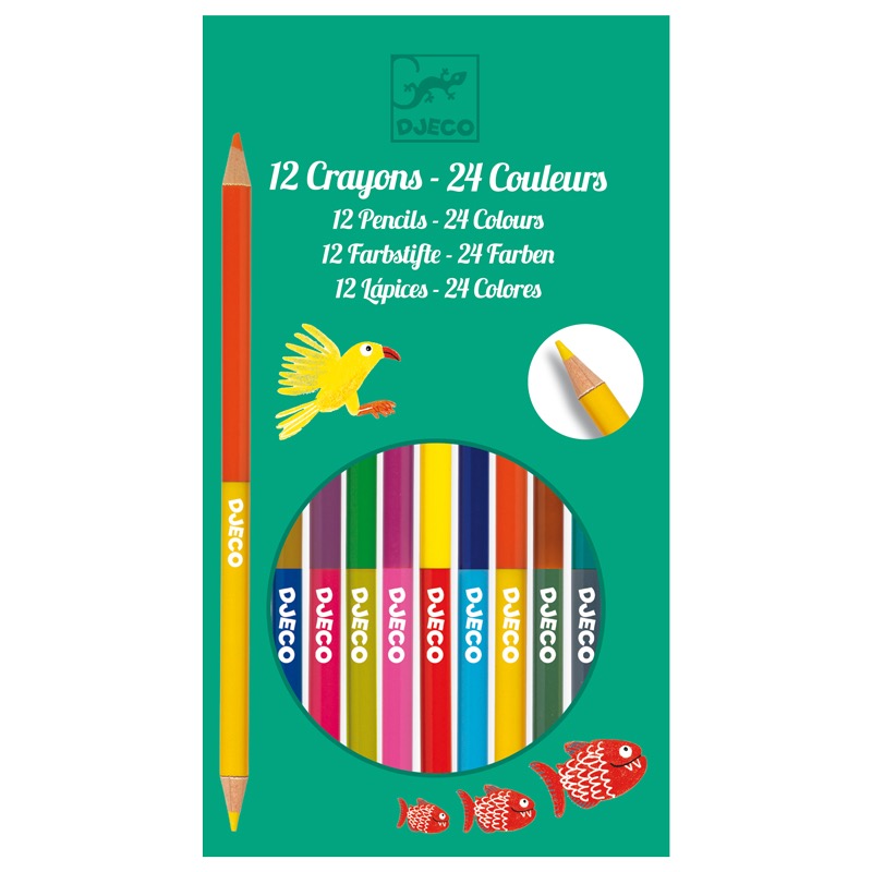 12 crayons doubles +4y djeco