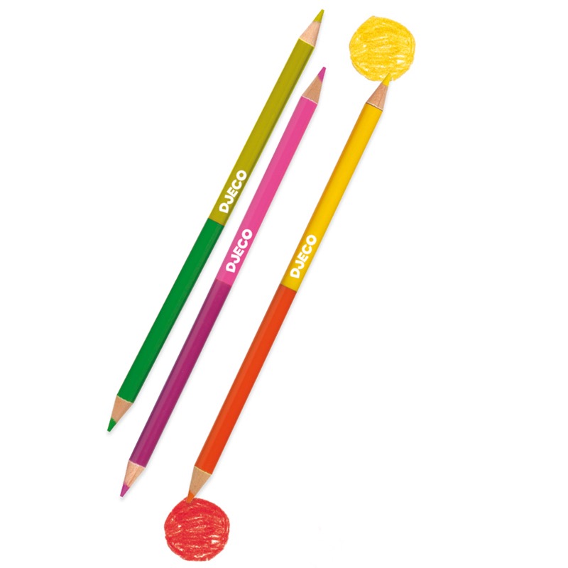 12 crayons doubles +4y djeco Nature & Découvertes