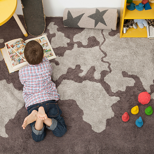 Tapis enfant 140x200 cm world map lorena