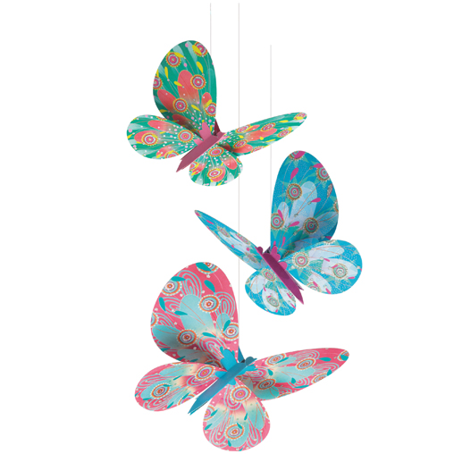 Suspension décorative papillons pailette