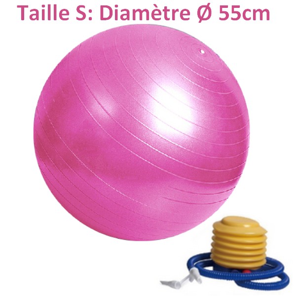 Ballon de yoga rose taille s 55 cm