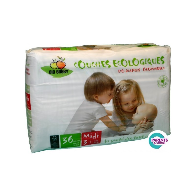 Couches jetables bio babby 4/9 kg