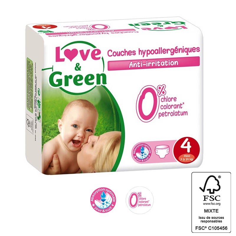 Love & green - 46 couches (t4) - 7/14kg