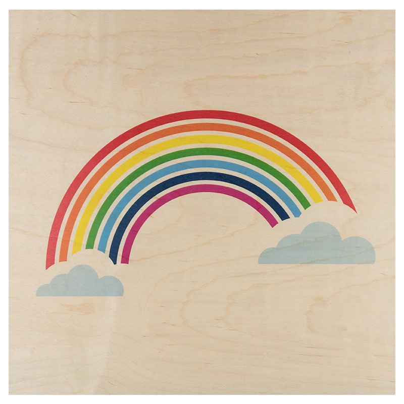 Poster en bois rainbow