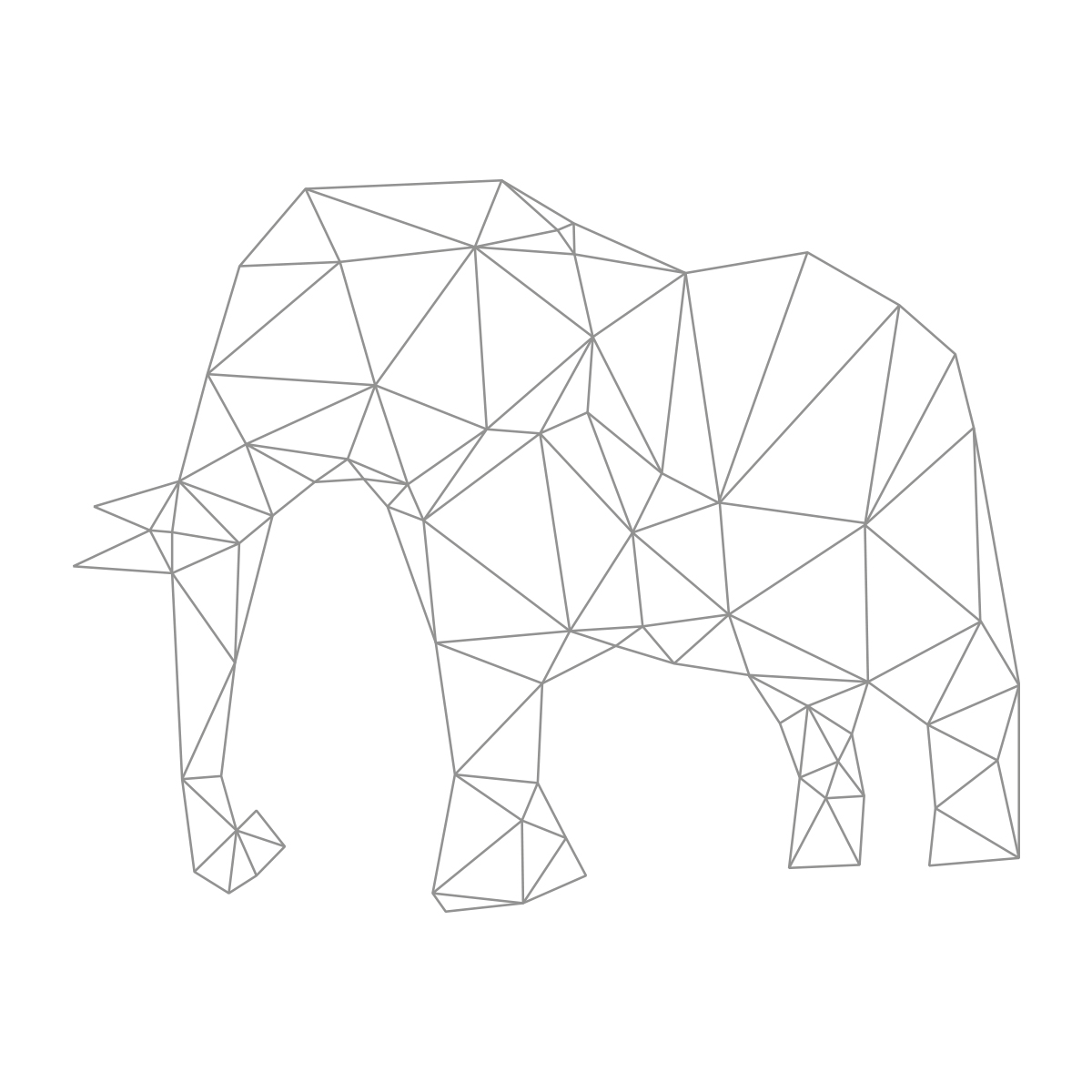 Sticker mural déco éléphant origami