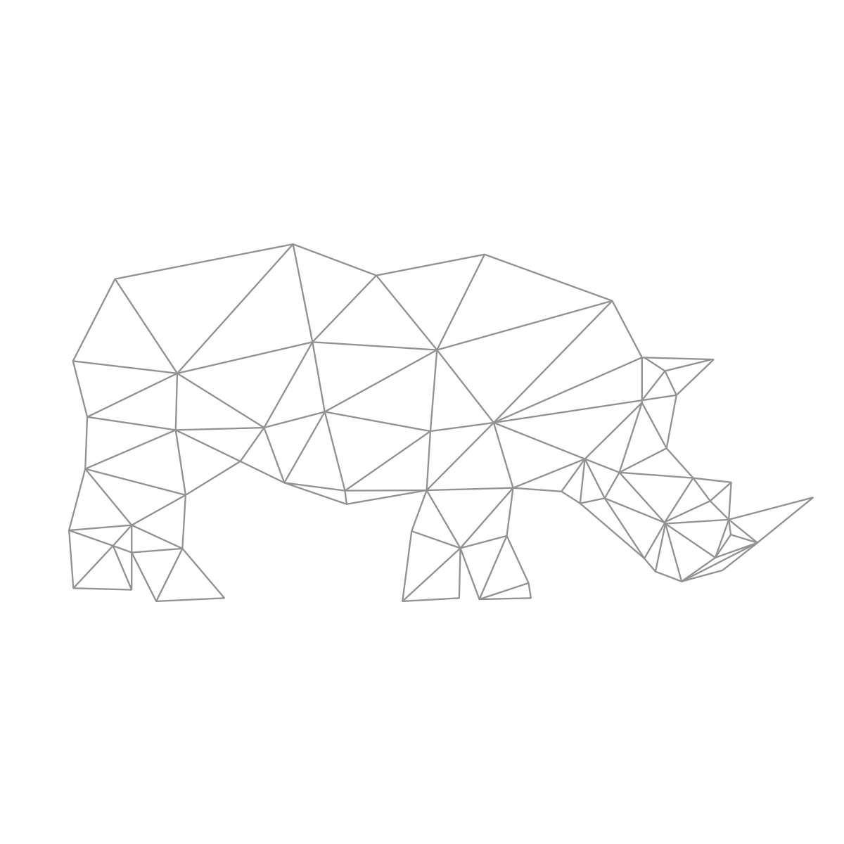 Sticker mural déco rhino origami