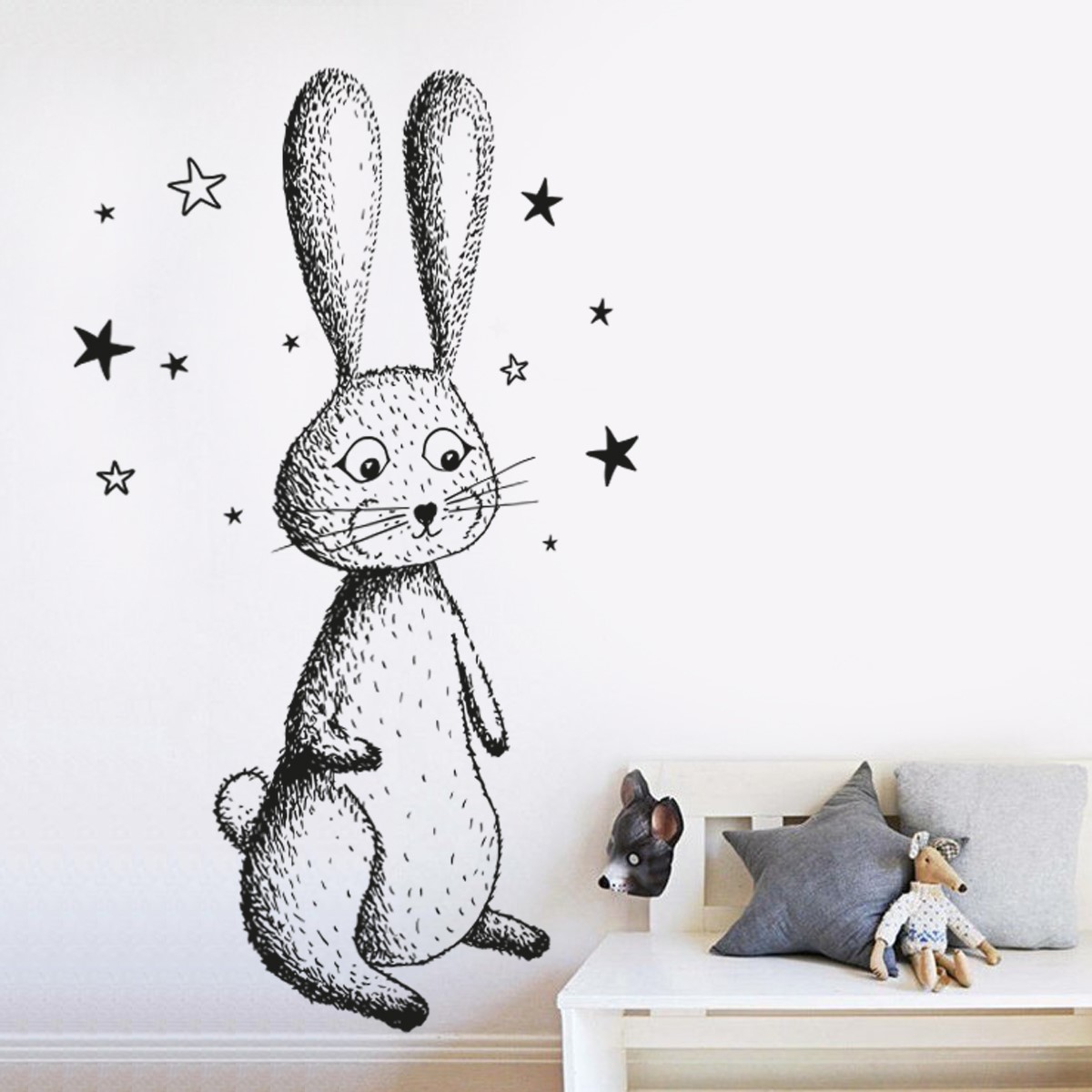 Stickers muraux enfant lapin xl Nature & Découvertes