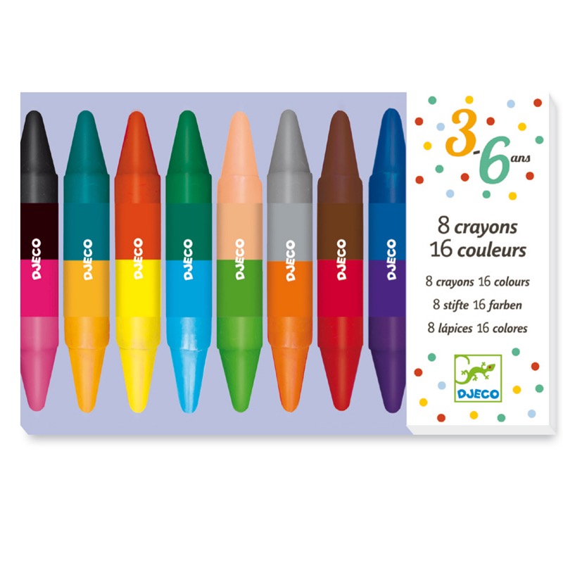 8 crayons doubles côtés les couleurs