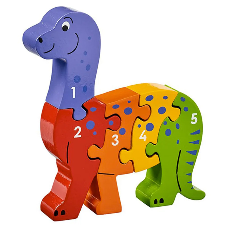 Puzzle en bois dinosaure chiffres 1-5