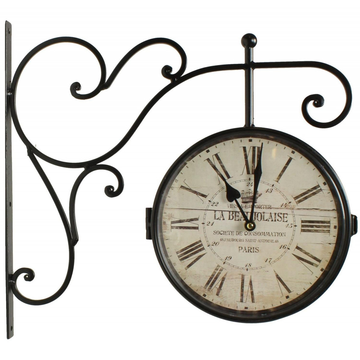 Horloge de gare ancienne double face
