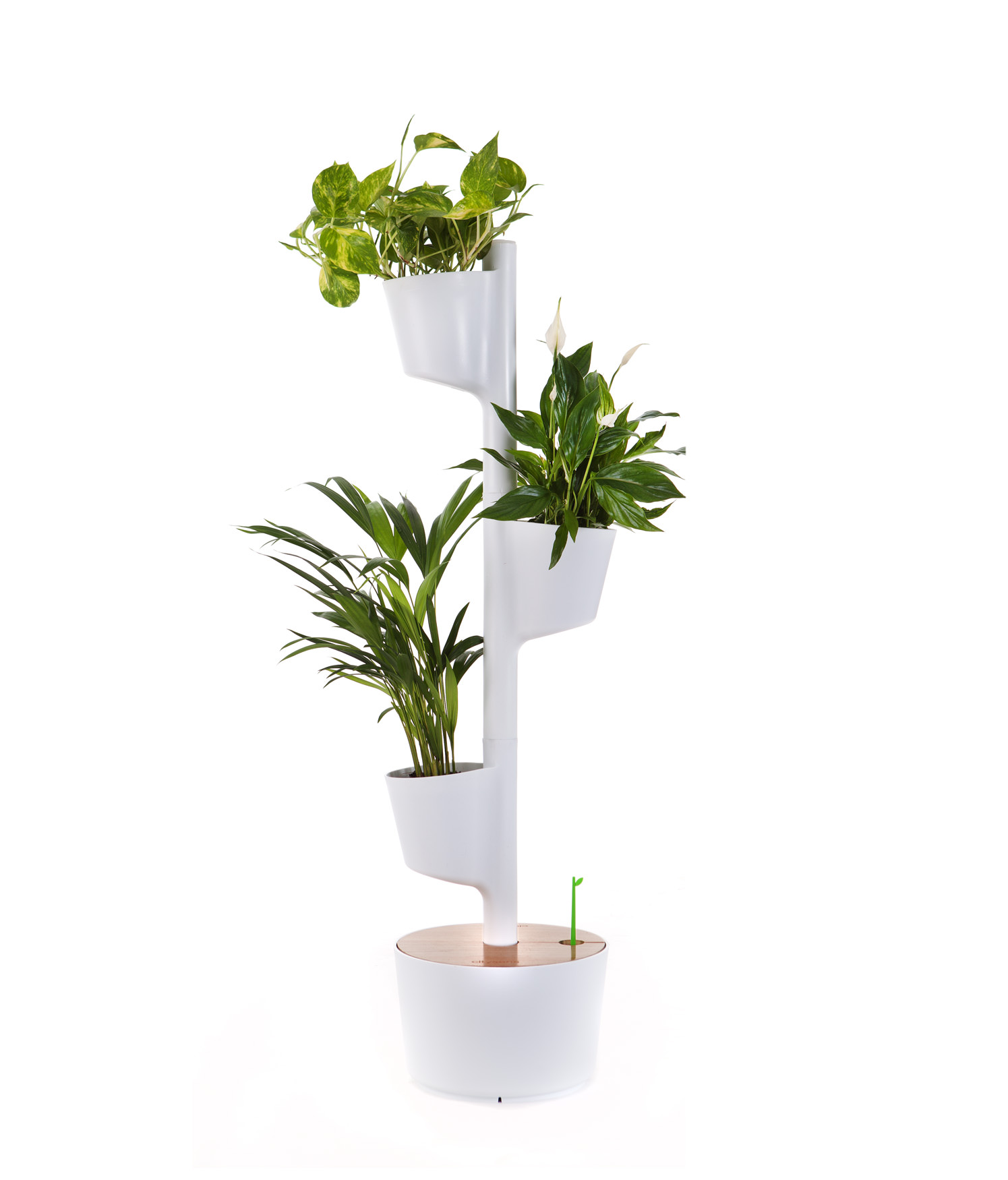 Jardinière verticale smart, 3 pots blanc