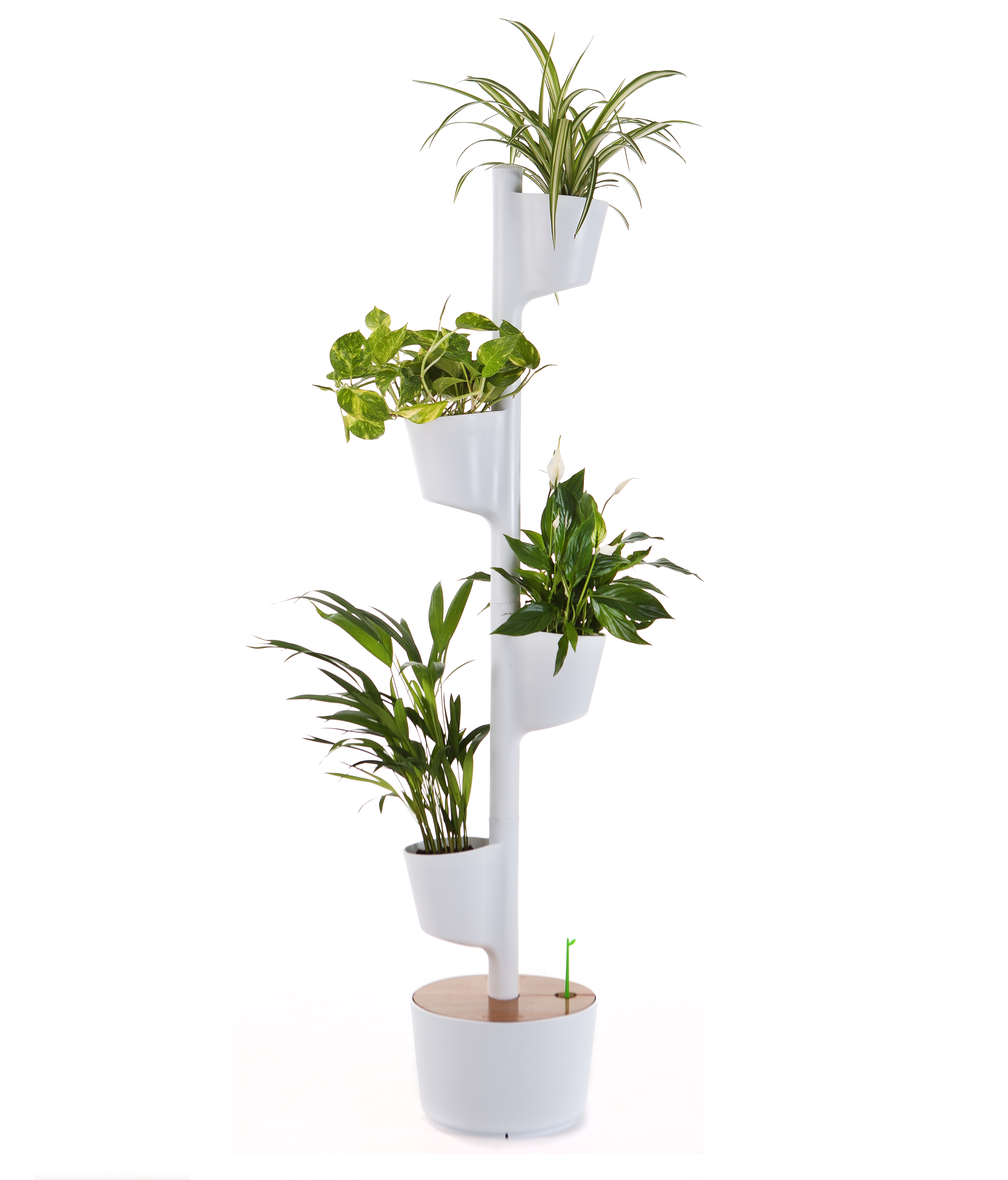 Jardinière verticale smart, 4 pots blanc
