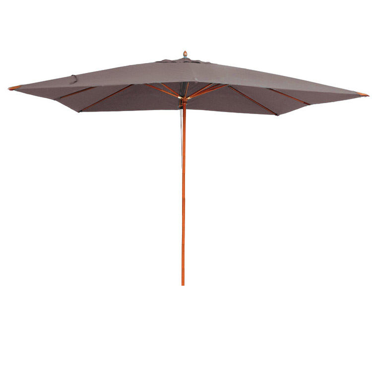 Parasol taupe en bois 300x400 cm rangoon