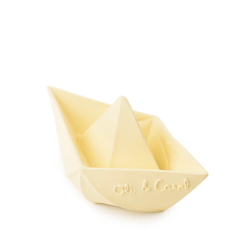 Jouet de bain bateau origami vanille