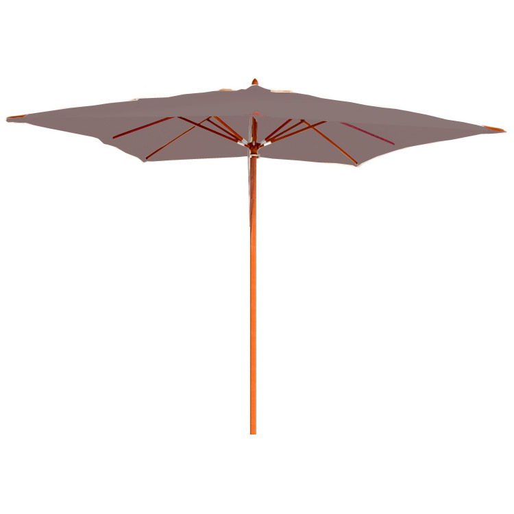 Parasol taupe en bois 300x300 cm karimum