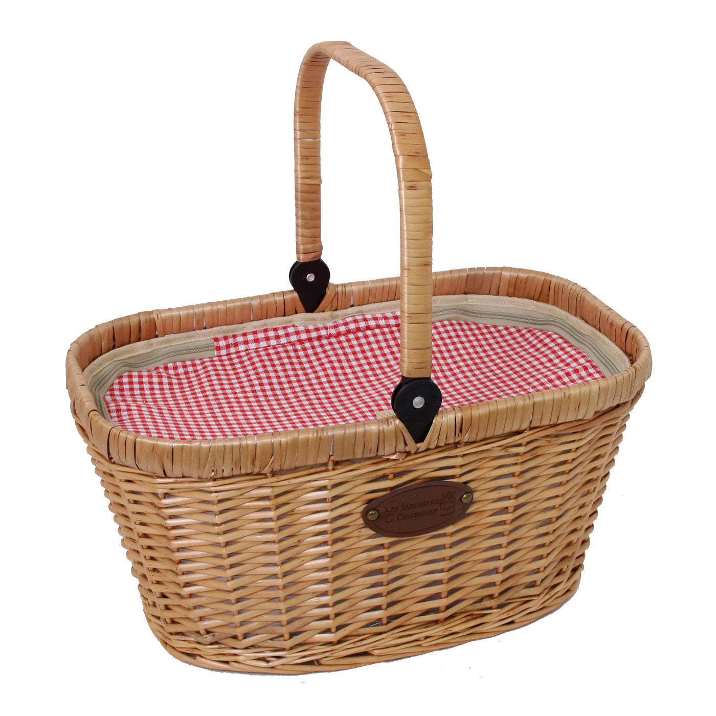 Panier galcière chantilly vichy rouge