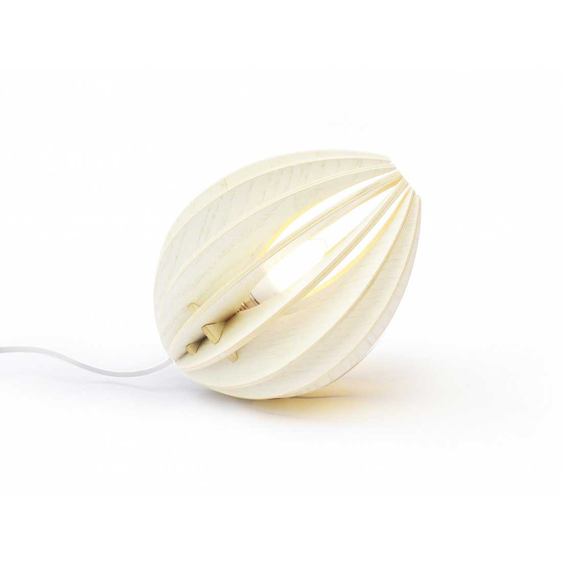 Feve - lampe frêne blanc fil blanc
