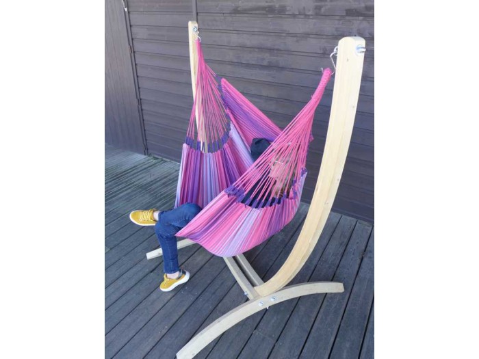 Hamac chaise avec support paquito 3 rosa