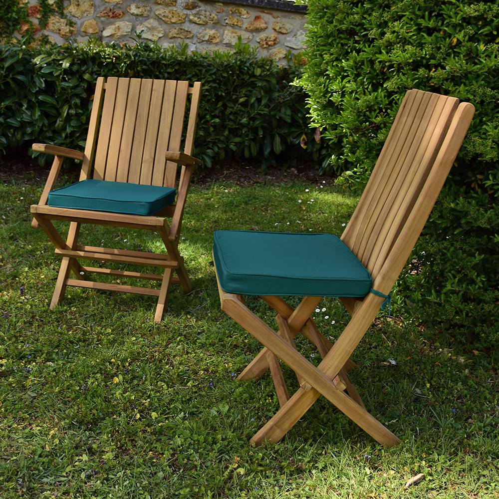 Coussin vert pour chaises et fauteuils